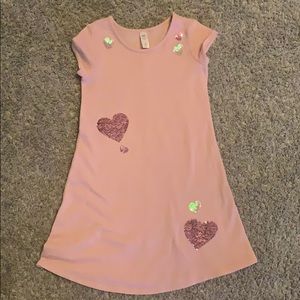 Justice Flip Sequin Heart Dress for Girls Sz 10